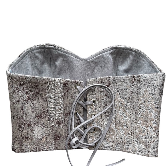 Luminous Luxe Crop Top Corset Vintage Tapestry - Picture 2 of 5